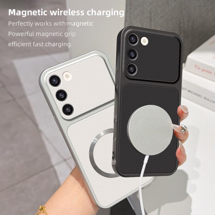 Custodia magnetica per telefono con effetto pelle di agnello, For Galaxy S23+ 5G, For Galaxy S23 5G