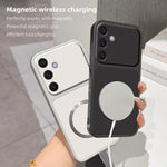 Custodia magnetica per telefono con effetto pelle di agnello, For Galaxy S24+ 5G, For Galaxy S24 5G, For Galaxy S23 FE 5G, For Galaxy S23 Ultra 5G