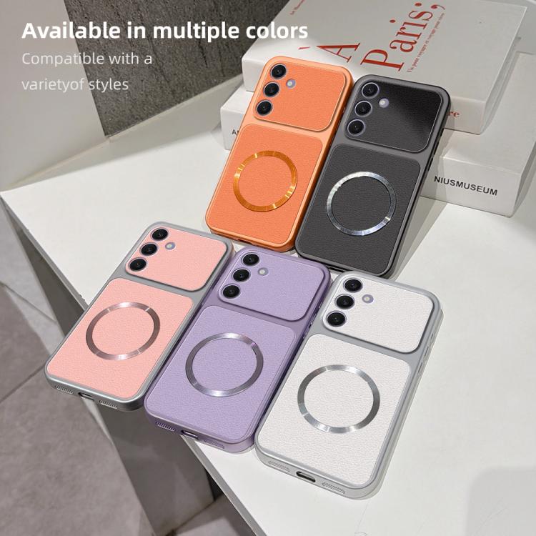 Custodia magnetica per telefono con effetto pelle di agnello, For Galaxy S25+ 5G, For Galaxy S25 Ultra 5G, For Galaxy S24 FE 5G, For Galaxy S24 Ultra 5G