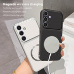 Custodia magnetica per telefono con effetto pelle di agnello, For Galaxy S25+ 5G, For Galaxy S25 Ultra 5G, For Galaxy S24 FE 5G, For Galaxy S24 Ultra 5G