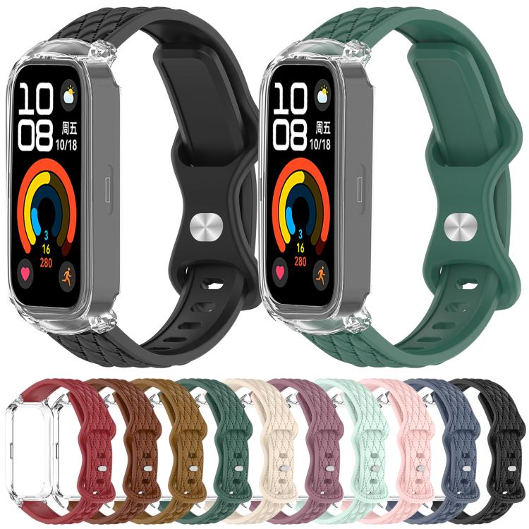 Cinturino per orologio xDfind in silicone con fibbia a farfalla integrata e texture effetto pelle., For Huawei Band 11 Pro / 11 Pro NFC, For Huawei Band 11 / 11 NFC