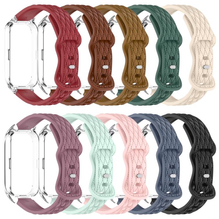 Cinturino per orologio xDfind in silicone con fibbia a farfalla integrata e texture effetto pelle., For Huawei Band 11 Pro / 11 Pro NFC, For Huawei Band 11 / 11 NFC
