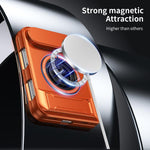 Custodia per telefono multifunzionale magnetica antiurto con finestra scorrevole per obiettivo., For iPhone Fold