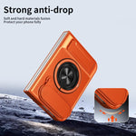 Custodia per telefono multifunzionale magnetica antiurto con finestra scorrevole per obiettivo., For iPhone Fold