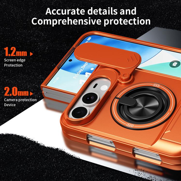 Custodia per telefono multifunzionale magnetica antiurto con finestra scorrevole per obiettivo., For iPhone Fold