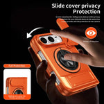 Custodia per telefono multifunzionale magnetica antiurto con finestra scorrevole per obiettivo., For iPhone Fold