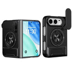 Custodia per telefono multifunzionale magnetica antiurto con finestra scorrevole per obiettivo., For iPhone Fold