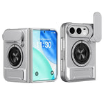 Custodia per telefono multifunzionale magnetica antiurto con finestra scorrevole per obiettivo., For iPhone Fold