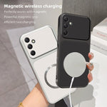 Custodia magnetica per telefono con effetto pelle di agnello, For Galaxy A35 5G