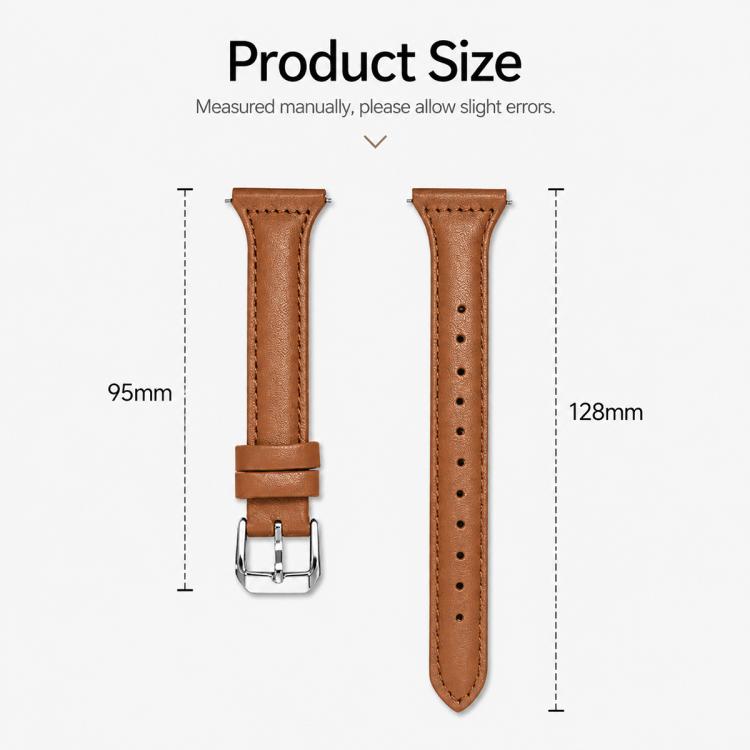 Cinturino per orologio xDfind in ecopelle vegana, sottile, con anse dritte universali e chiusura a strappo., 22mm, 20mm, 18mm