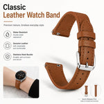 Cinturino per orologio xDfind in ecopelle vegana, sottile, con anse dritte universali e chiusura a strappo., 22mm, 20mm, 18mm