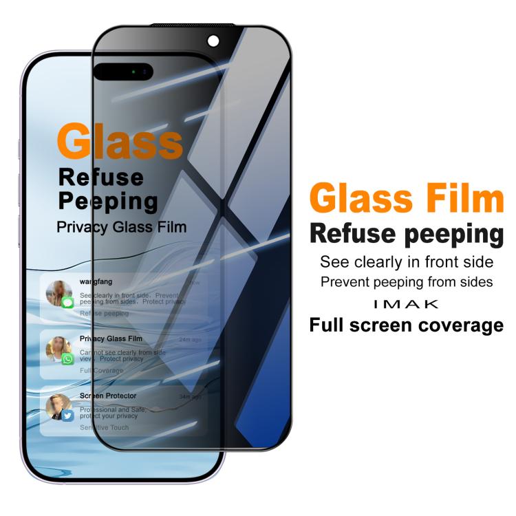 Pellicola protettiva in vetro temperato iMak HD Full Screen Privacy, For iPhone 18 / 18 Pro, For iPhone 18 Pro Max