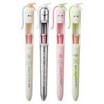 Set di 4 penne a gel retrattili con punta da 0,5 mm e design a estintore, ideali per studenti.