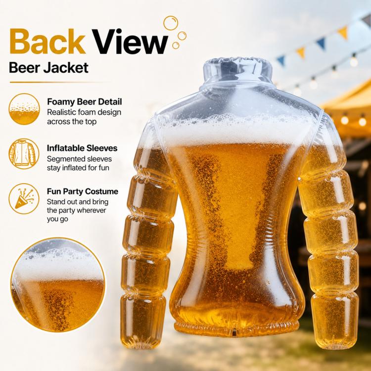 Giacca trasparente piena di birra per la piscina, Beer Jacket, Beer Vest, Beer Guitar