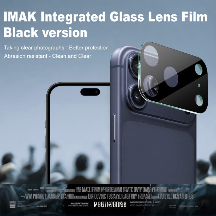 IMAK Pellicola per obiettivo in vetro integrato ad alta definizione, versione nera, For iPhone 18 Pro, For iPhone 18 Pro Max