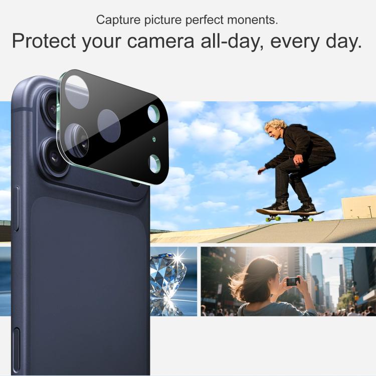 IMAK Pellicola per obiettivo in vetro integrato ad alta definizione, versione nera, For iPhone 18 Pro, For iPhone 18 Pro Max