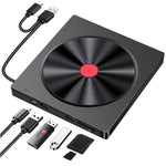 Masterizzatore CD/unità ottica esterna per laptop, 5-in-1 CD Pattern, Red Dot Red Border