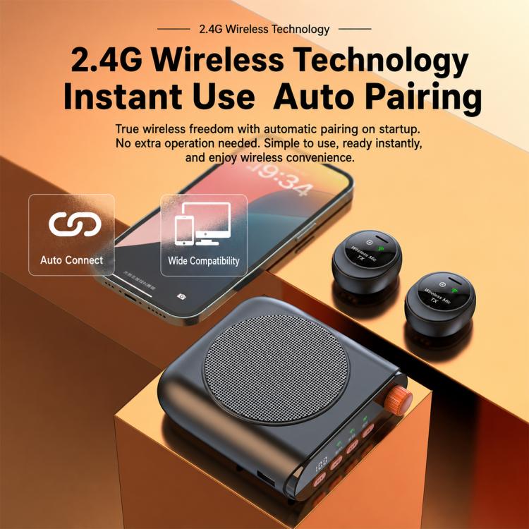 Microfono lavalier wireless portatile J98 con doppio microfono