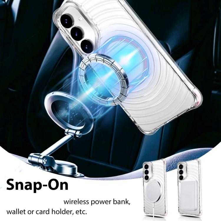Custodia magnetica antiurto con angoli ammortizzanti e motivo a onde per telefono., For Galaxy S24 5G / S25 5G, For Galaxy S24+ 5G / S25+ 5G, For Galaxy S25 Ultra 5G