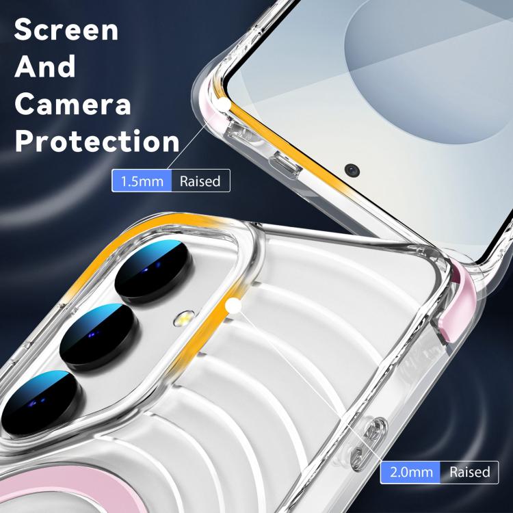 Custodia magnetica antiurto con angoli ammortizzanti e motivo a onde per telefono., For Galaxy S24 5G / S25 5G, For Galaxy S24+ 5G / S25+ 5G, For Galaxy S25 Ultra 5G