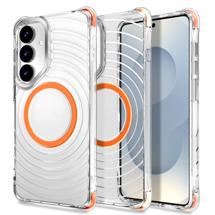 Custodia magnetica antiurto con angoli ammortizzanti e motivo a onde per telefono., For Galaxy S24 5G / S25 5G, For Galaxy S24+ 5G / S25+ 5G, For Galaxy S25 Ultra 5G