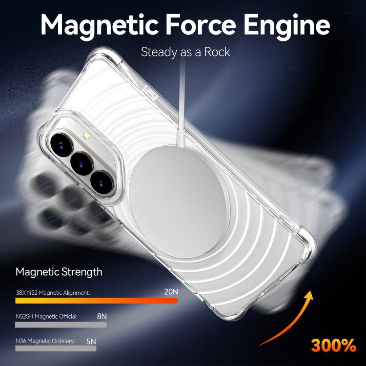 Custodia magnetica antiurto con angoli ammortizzanti e motivo a onde per telefono., For Galaxy S26+ 5G, For Galaxy S26 Ultra 5G, For Galaxy S26 5G