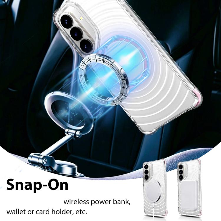 Custodia magnetica antiurto con angoli ammortizzanti e motivo a onde per telefono., For Galaxy S26+ 5G, For Galaxy S26 Ultra 5G, For Galaxy S26 5G