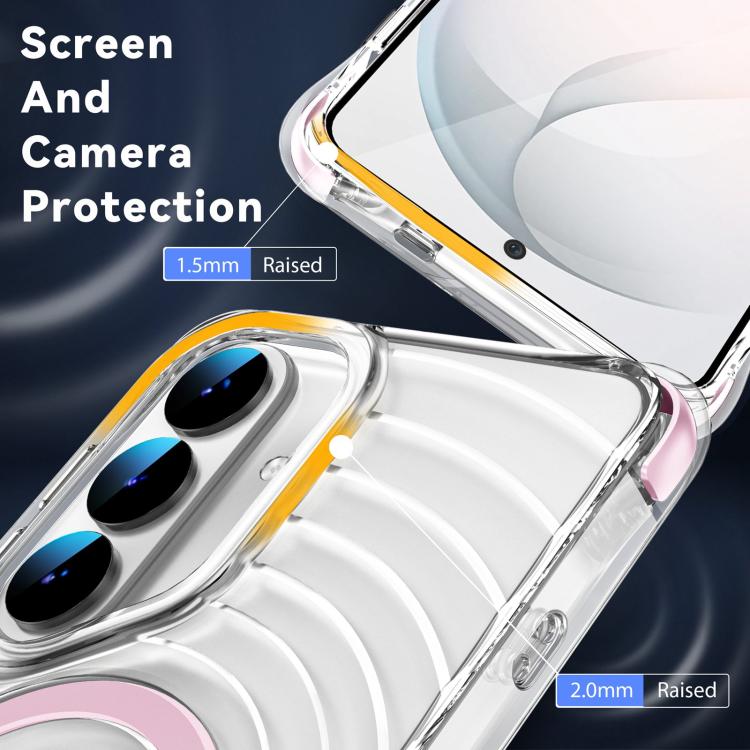 Custodia magnetica antiurto con angoli ammortizzanti e motivo a onde per telefono., For Galaxy S26+ 5G, For Galaxy S26 Ultra 5G, For Galaxy S26 5G