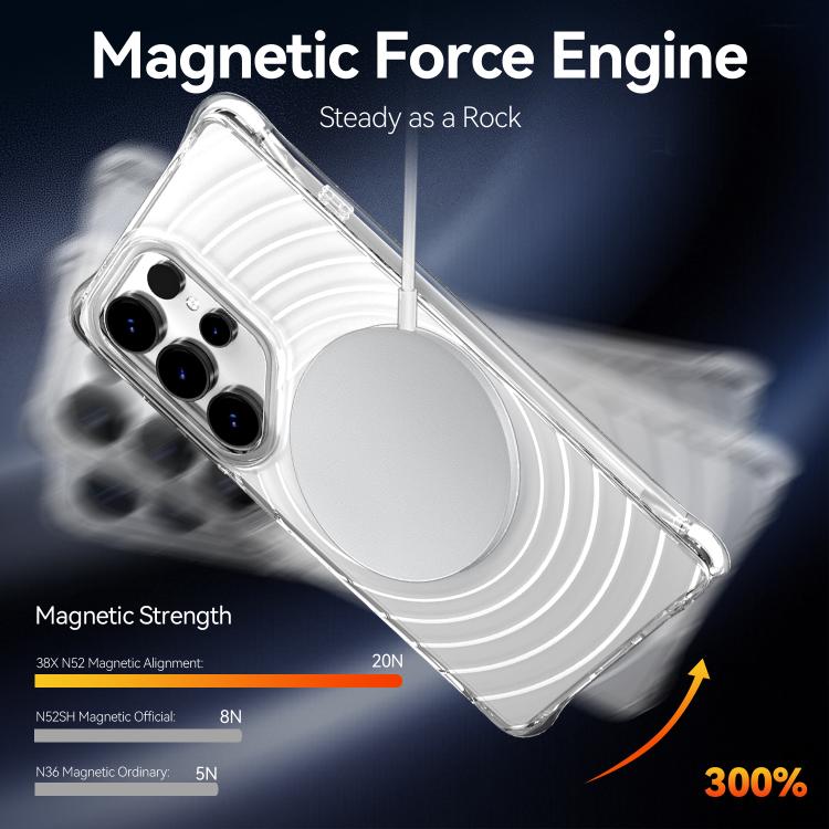 Custodia magnetica antiurto con angoli ammortizzanti e motivo a onde per telefono., For Galaxy S24 Ultra 5G