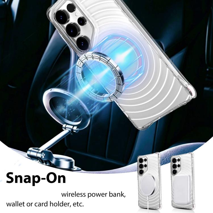 Custodia magnetica antiurto con angoli ammortizzanti e motivo a onde per telefono., For Galaxy S24 Ultra 5G