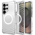 Custodia magnetica antiurto con angoli ammortizzanti e motivo a onde per telefono., For Galaxy S24 Ultra 5G