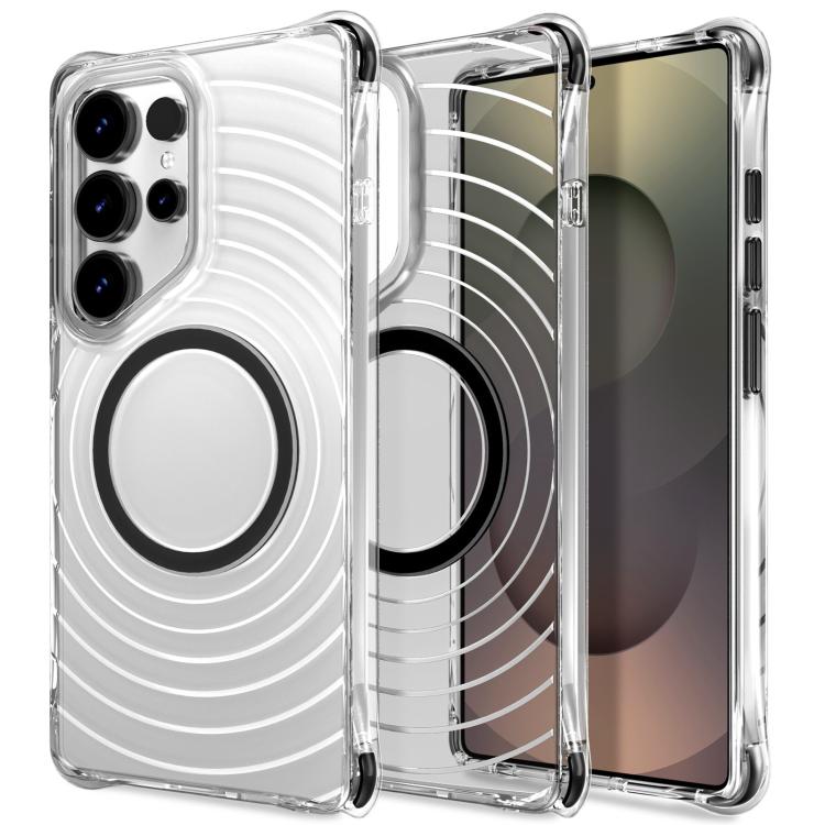 Custodia magnetica antiurto con angoli ammortizzanti e motivo a onde per telefono., For Galaxy S24 Ultra 5G