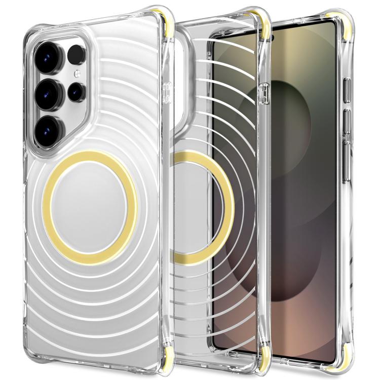 Custodia magnetica antiurto con angoli ammortizzanti e motivo a onde per telefono., For Galaxy S24 Ultra 5G