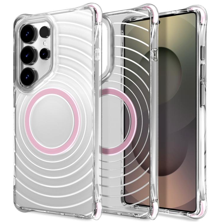 Custodia magnetica antiurto con angoli ammortizzanti e motivo a onde per telefono., For Galaxy S24 5G / S25 5G, For Galaxy S24+ 5G / S25+ 5G, For Galaxy S25 Ultra 5G