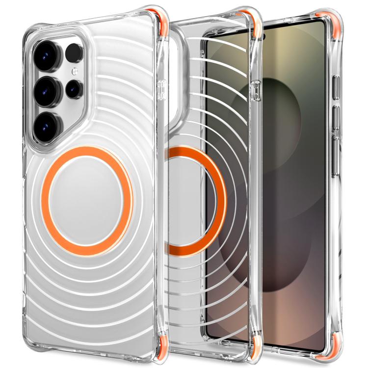 Custodia magnetica antiurto con angoli ammortizzanti e motivo a onde per telefono., For Galaxy S24 5G / S25 5G, For Galaxy S24+ 5G / S25+ 5G, For Galaxy S25 Ultra 5G