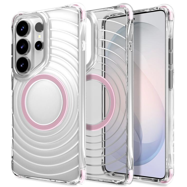 Custodia magnetica antiurto con angoli ammortizzanti e motivo a onde per telefono., For Galaxy S26+ 5G, For Galaxy S26 Ultra 5G, For Galaxy S26 5G