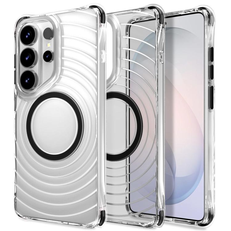 Custodia magnetica antiurto con angoli ammortizzanti e motivo a onde per telefono., For Galaxy S26+ 5G, For Galaxy S26 Ultra 5G, For Galaxy S26 5G