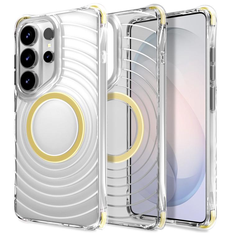 Custodia magnetica antiurto con angoli ammortizzanti e motivo a onde per telefono., For Galaxy S26+ 5G, For Galaxy S26 Ultra 5G, For Galaxy S26 5G