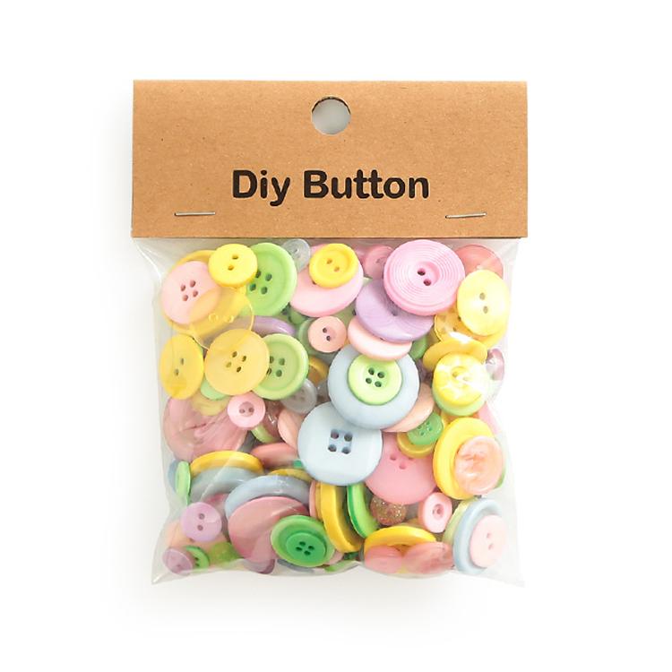 150 g/confezione Bottoni rotondi in resina colorati di varie dimensioni Kit fai da te per bambini, Round