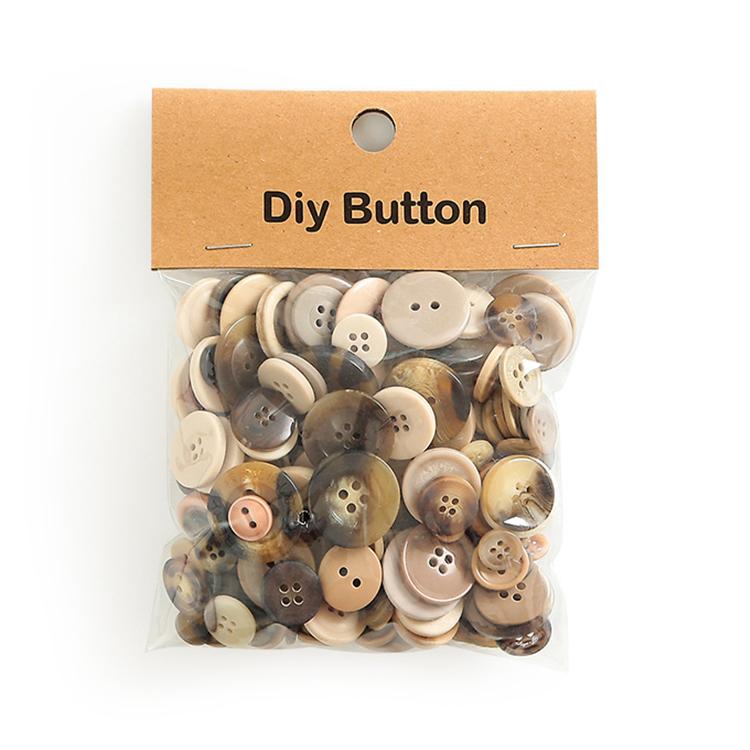 150 g/confezione Bottoni rotondi in resina colorati di varie dimensioni Kit fai da te per bambini, Round