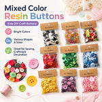 150 g/confezione Bottoni rotondi in resina colorati di varie dimensioni Kit fai da te per bambini, Round