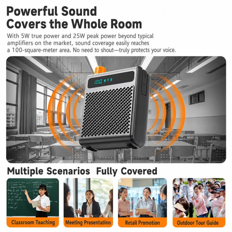 KY300 Microfono lavalier portatile wireless singolo con amplificatore vocale per l'insegnamento.