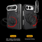 Custodia per telefono con supporto magnetico scorrevole per fotocamera e texture CD, For iPhone Fold