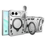 Custodia per telefono con supporto magnetico scorrevole per fotocamera e texture CD, For iPhone Fold