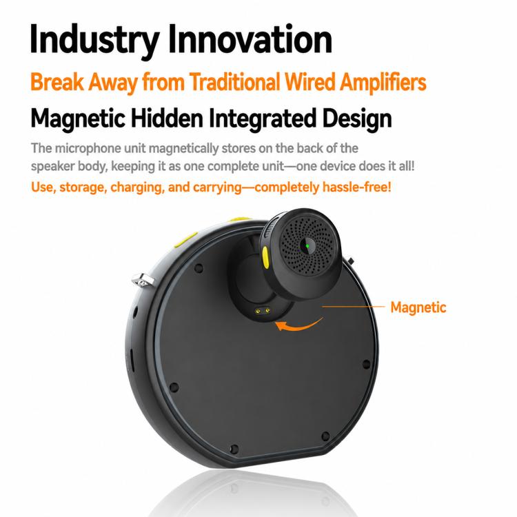 M28 Microfono lavalier portatile wireless da 2,5 pollici con doppio microfono e amplificatore vocale per l'insegnamento., M28
