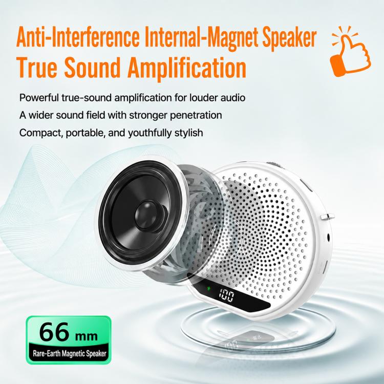 M28 Microfono lavalier portatile wireless da 2,5 pollici con doppio microfono e amplificatore vocale per l'insegnamento., M28