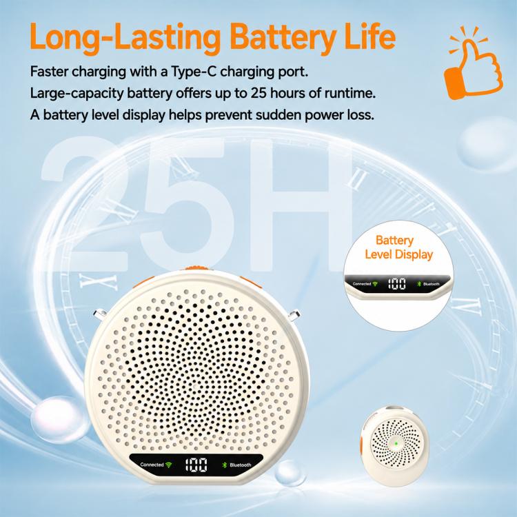 M28 Microfono lavalier portatile wireless da 2,5 pollici con doppio microfono e amplificatore vocale per l'insegnamento., M28