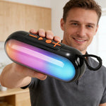 Altoparlante Bluetooth portatile wireless T&G TG-792 con subwoofer stereo 3D, supporto FM/scheda TF/USB/luce ambientale a LED.