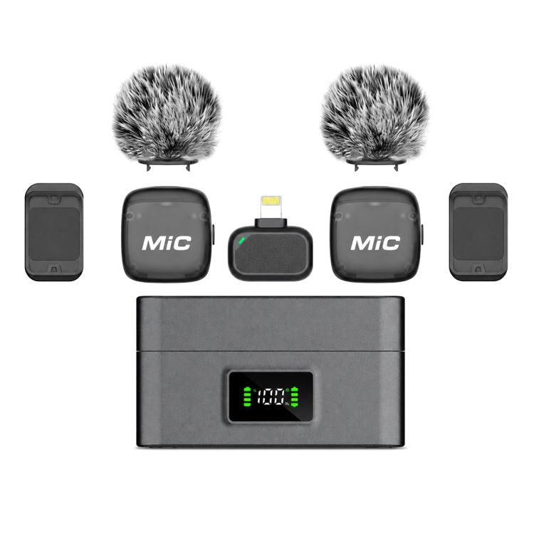 Mic 3 Microfono portatile wireless Lavalier con riduzione del rumore AI, 2 in 1 8 Pin Receiver with Charging Dock, 1 in 1 8 Pin Receiver, 2 in 1 Type-C Receiver with Charging Dock, 1 in 1 Type-C Receiver