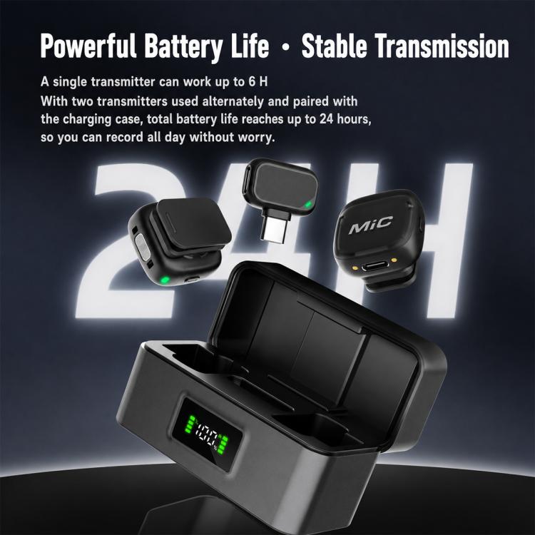 Mic 3 Microfono portatile wireless Lavalier con riduzione del rumore AI, 2 in 1 8 Pin Receiver with Charging Dock, 1 in 1 8 Pin Receiver, 2 in 1 Type-C Receiver with Charging Dock, 1 in 1 Type-C Receiver